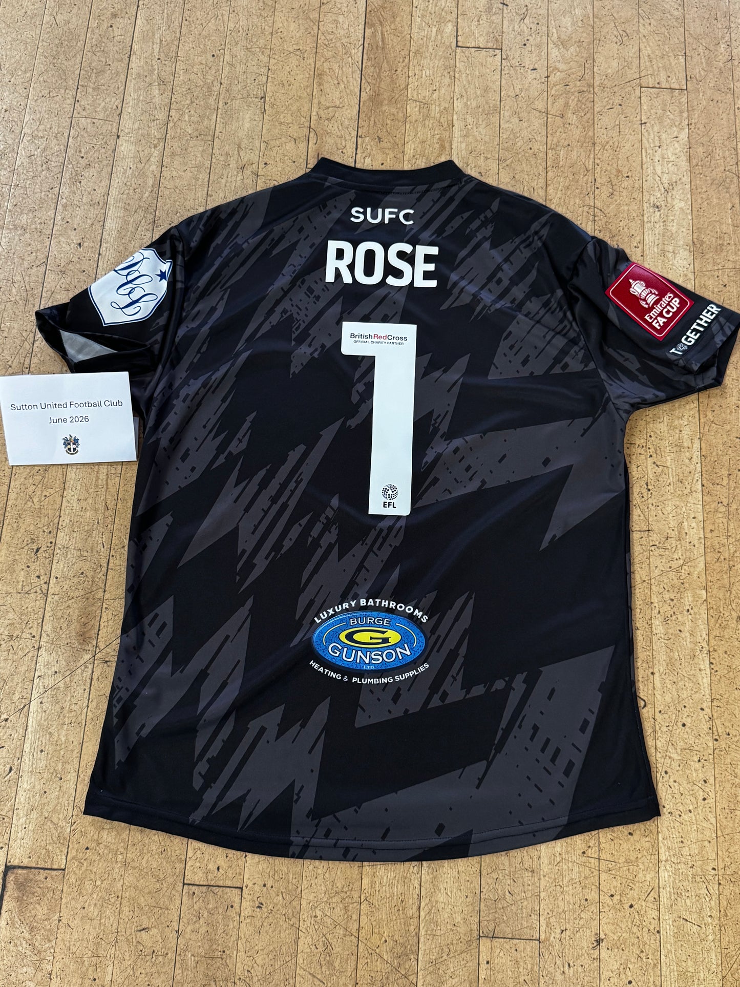 Jack Rose Black GK Shirt 2023-2024, FA Cup