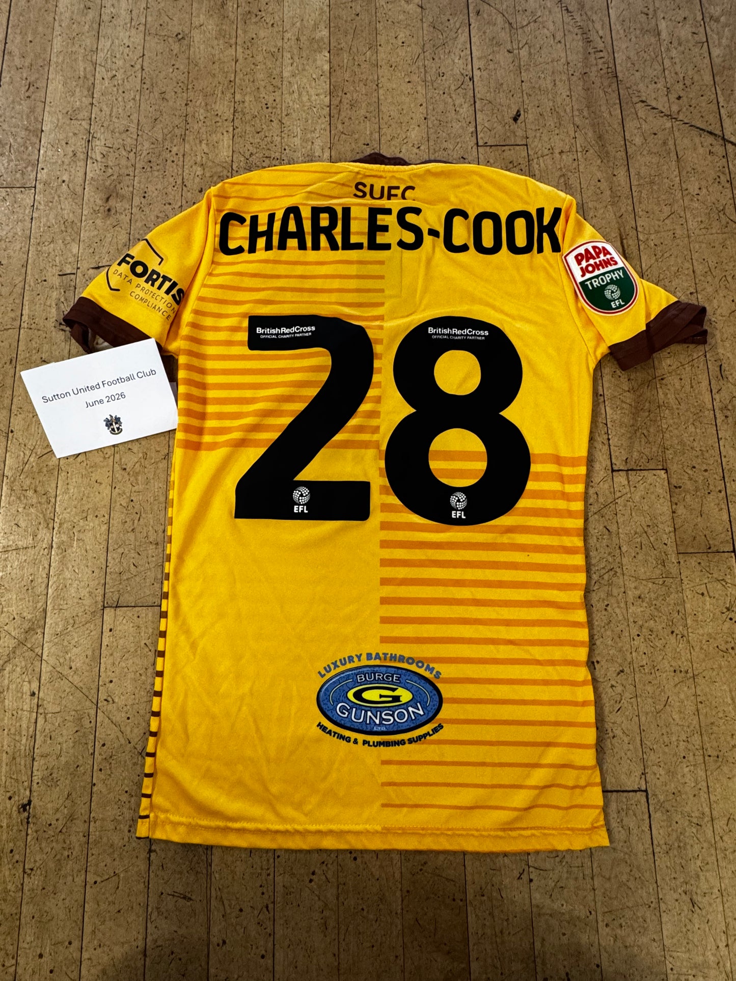 Roman Charles-Cook Home Papa John's Trophy Shirt 2022-2023