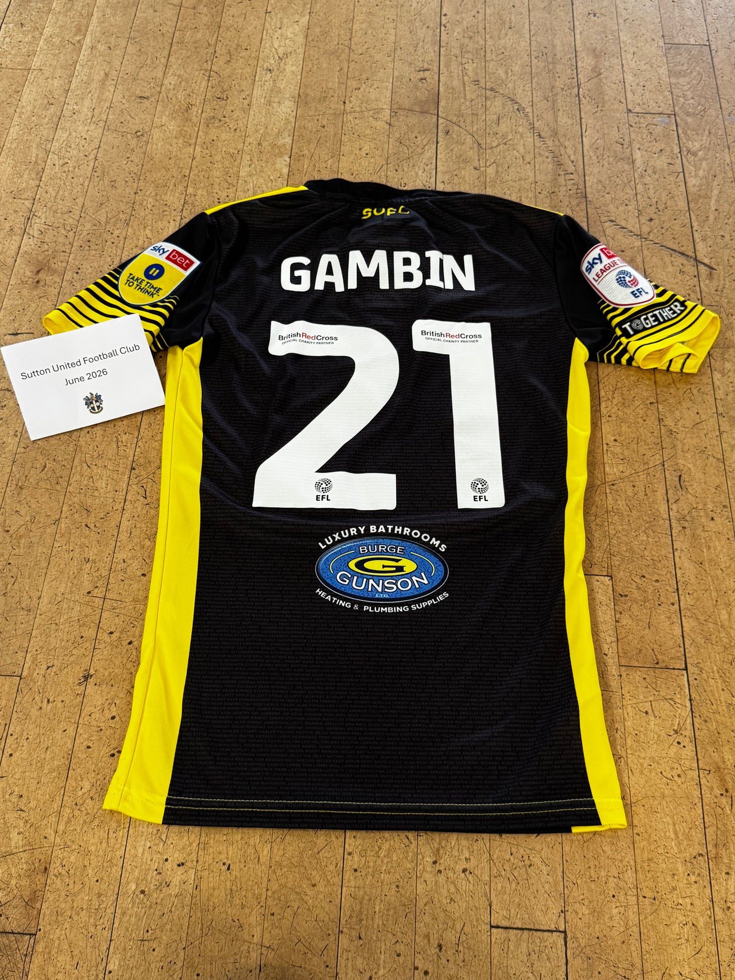 Luke Gambin Black Away Shirt 2022-2023