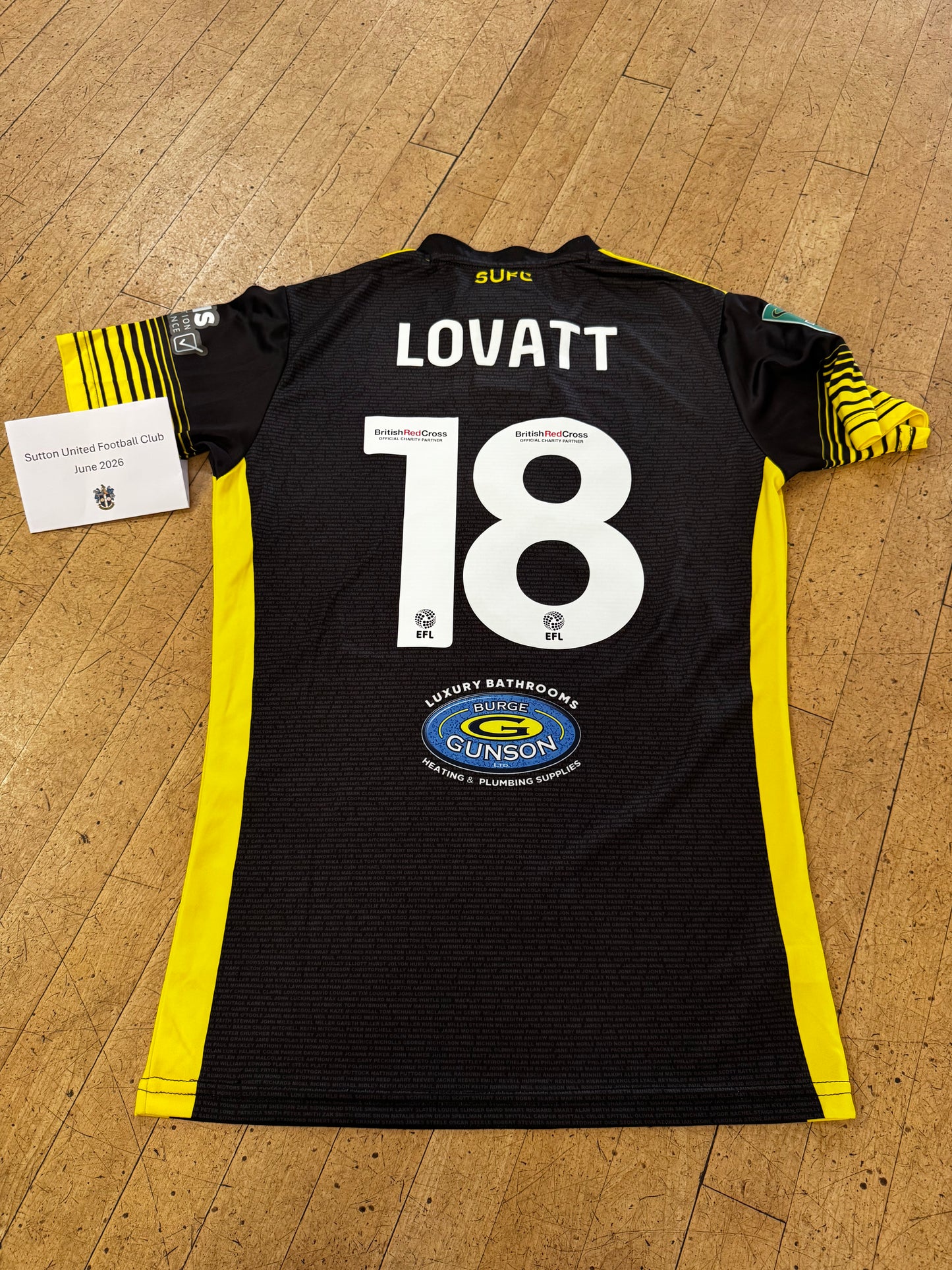 Adam Lovatt Black Away Shirt 2022-2023, Carabao Cup