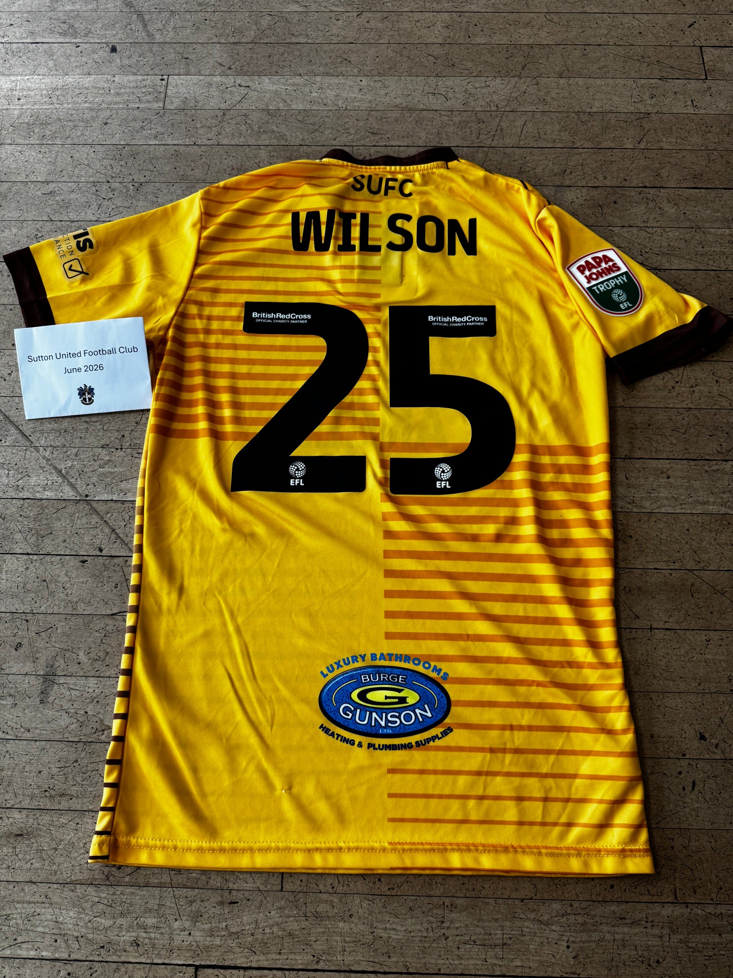 Donovan Wilson Home Shirt 2022-2023, Papa John's Trophy