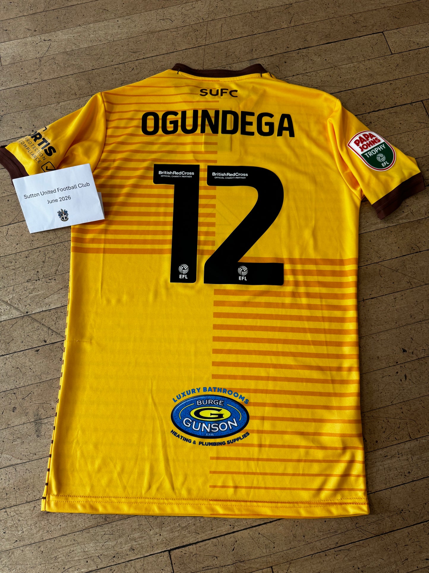 Tobi Ogundega Home Shirt 2022-2023, Papa John's Trophy