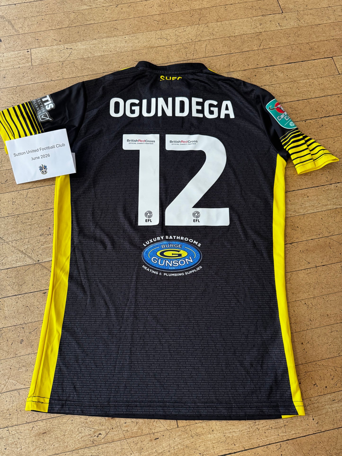 Tobi Ogundega Black Away Shirt 2022-2023, Carabao Cup