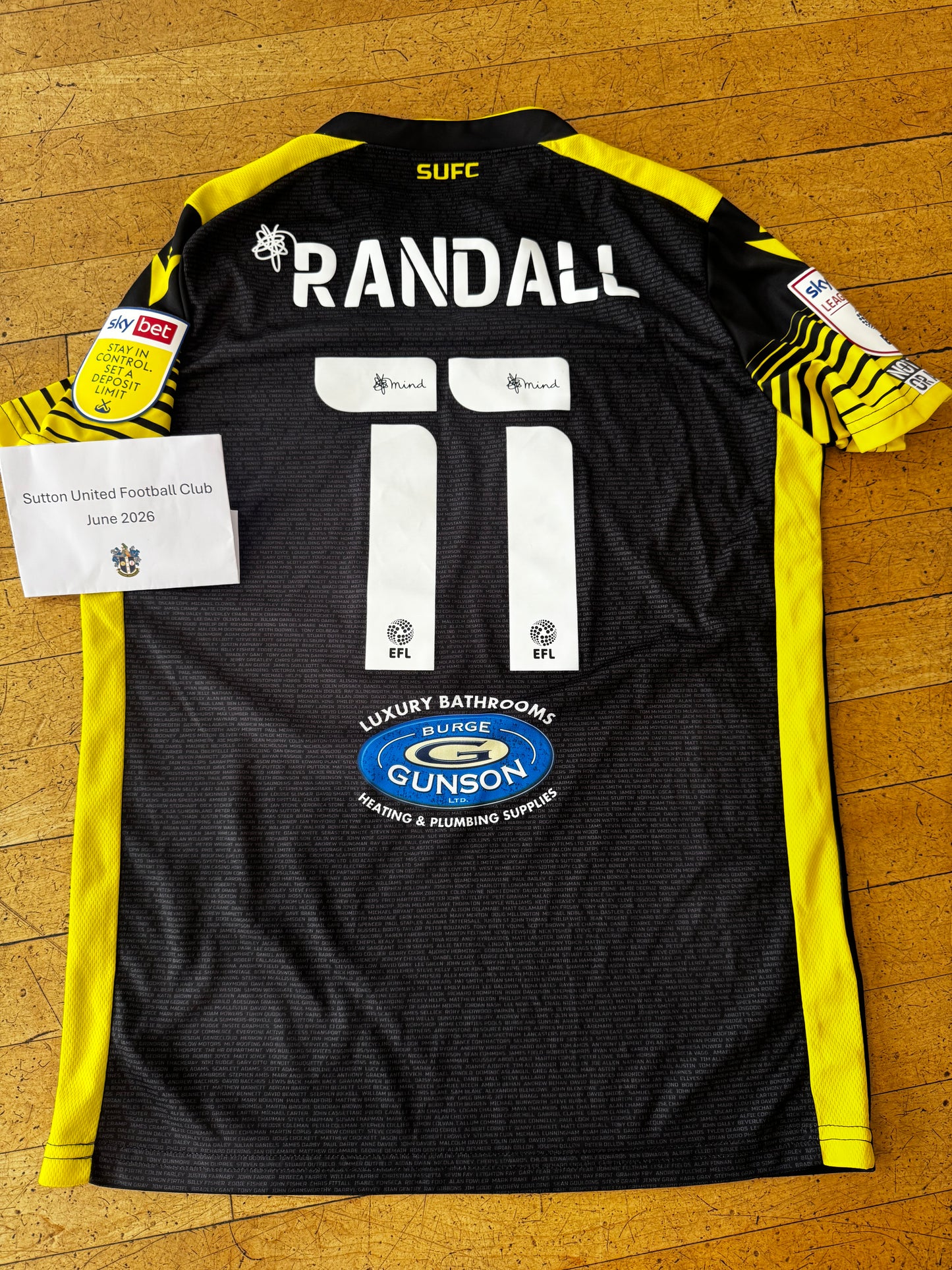 Will Randall Black Away Shirt 2021-2022