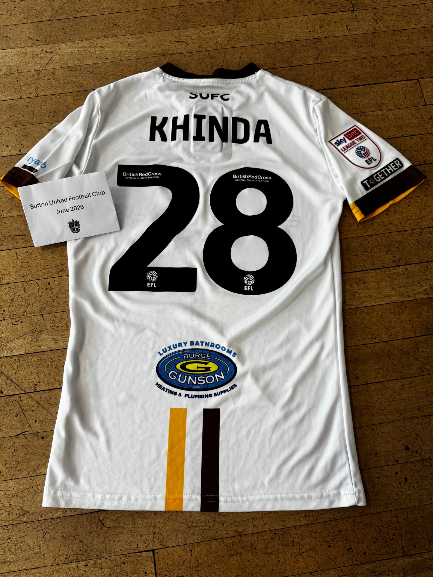 Ollie Khinda White Away Shirt 2023-2024