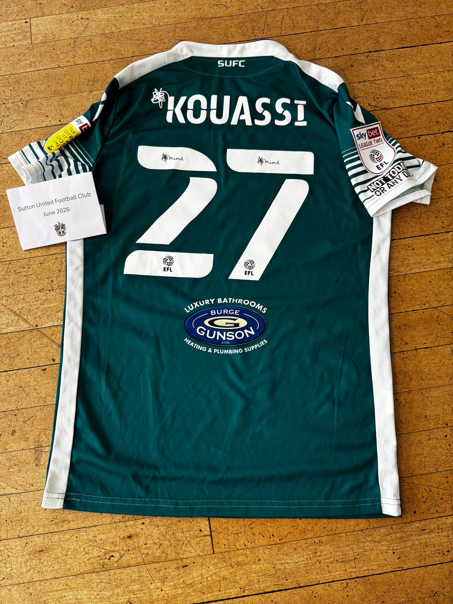 Kylian Kouassi Green Away Shirt 2021-2022