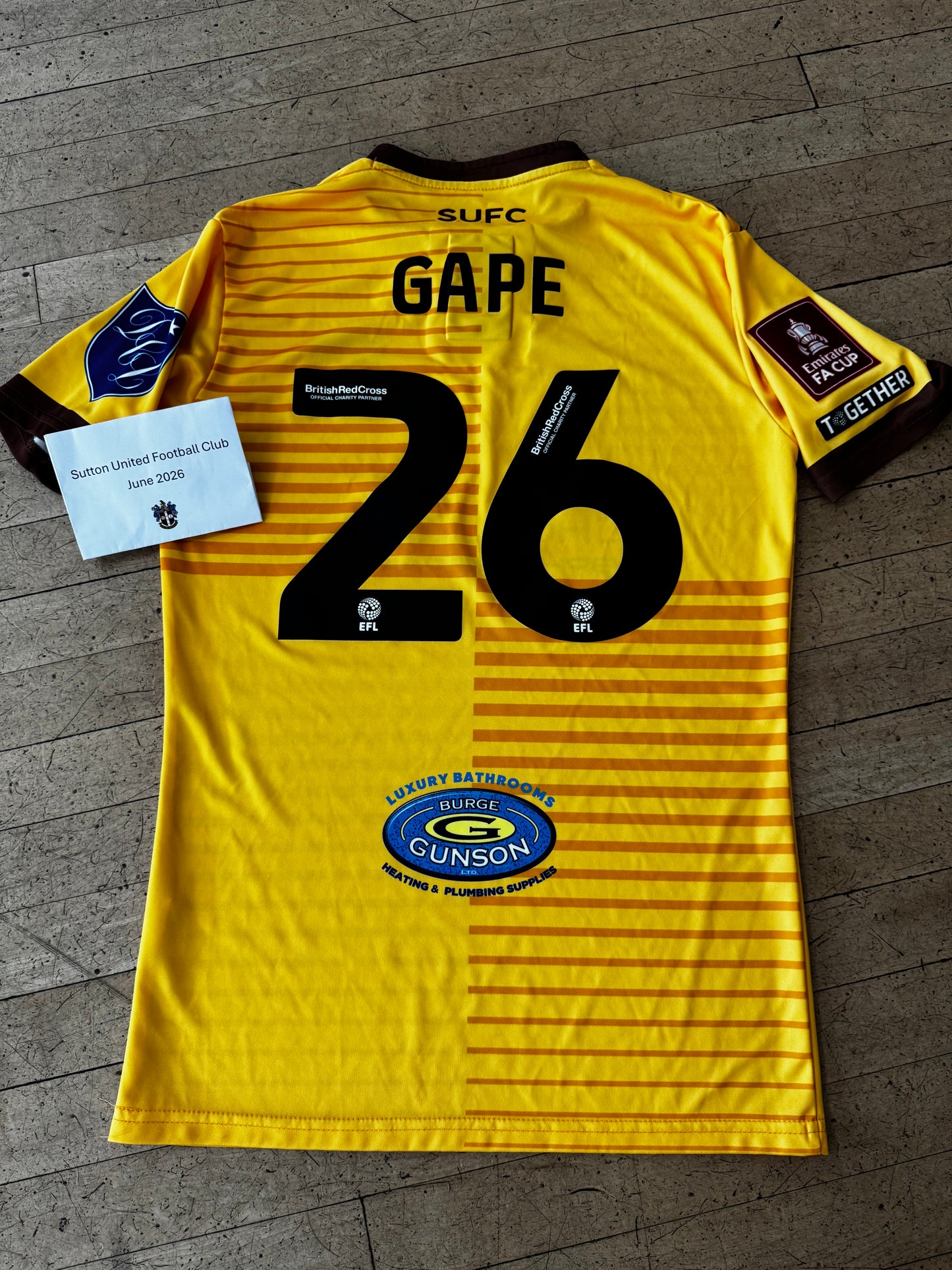 Dominic Gape Home Shirt 2023-2024, FA Cup