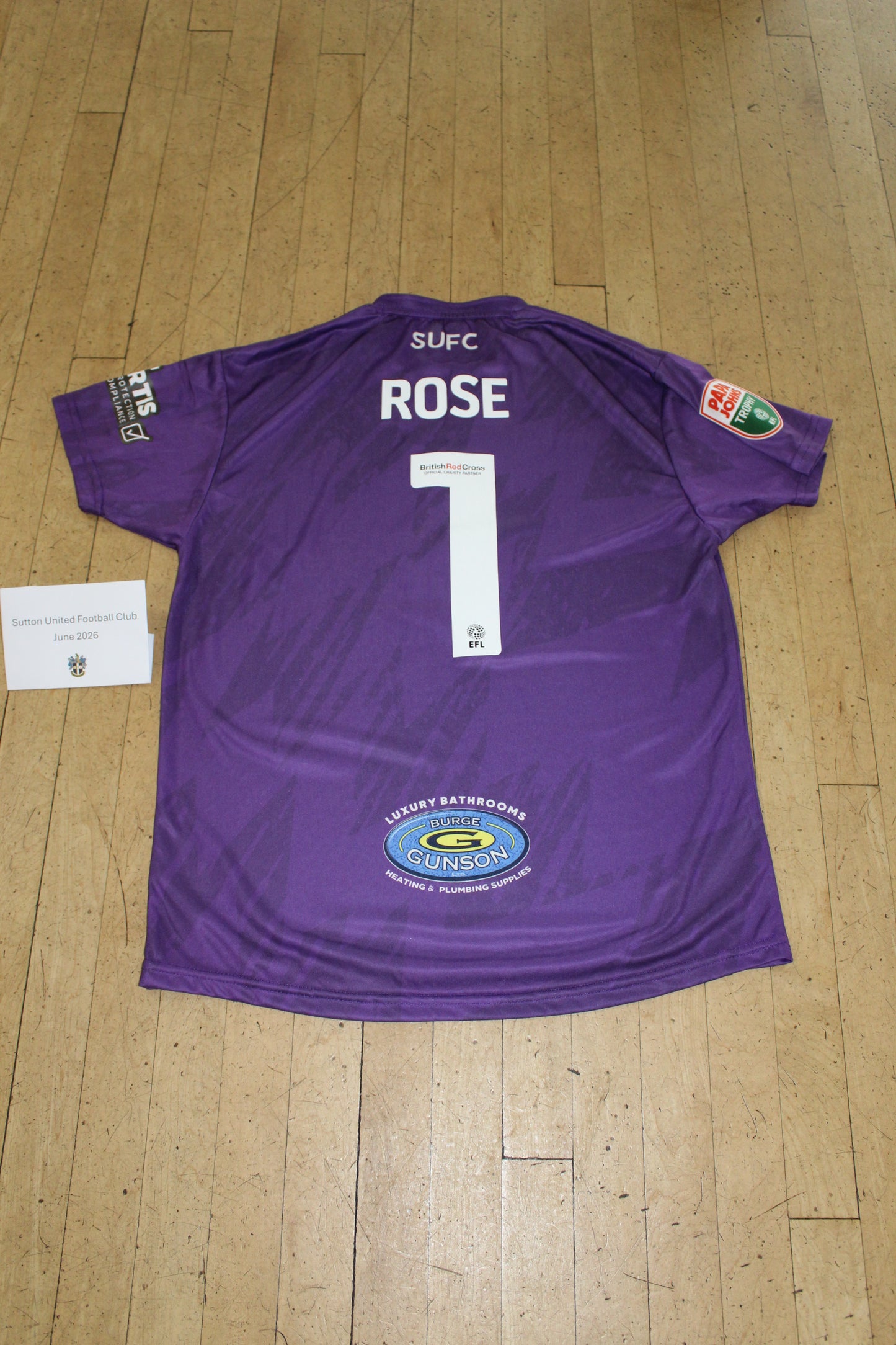 Jack Rose Purple GK Shirt 2022-2023, Papa John's Trophy