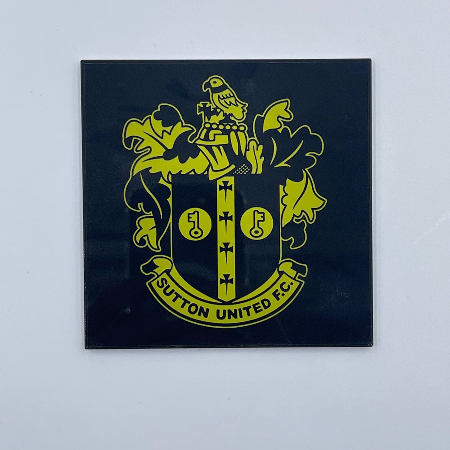 Glass Coaster Black/Yellow