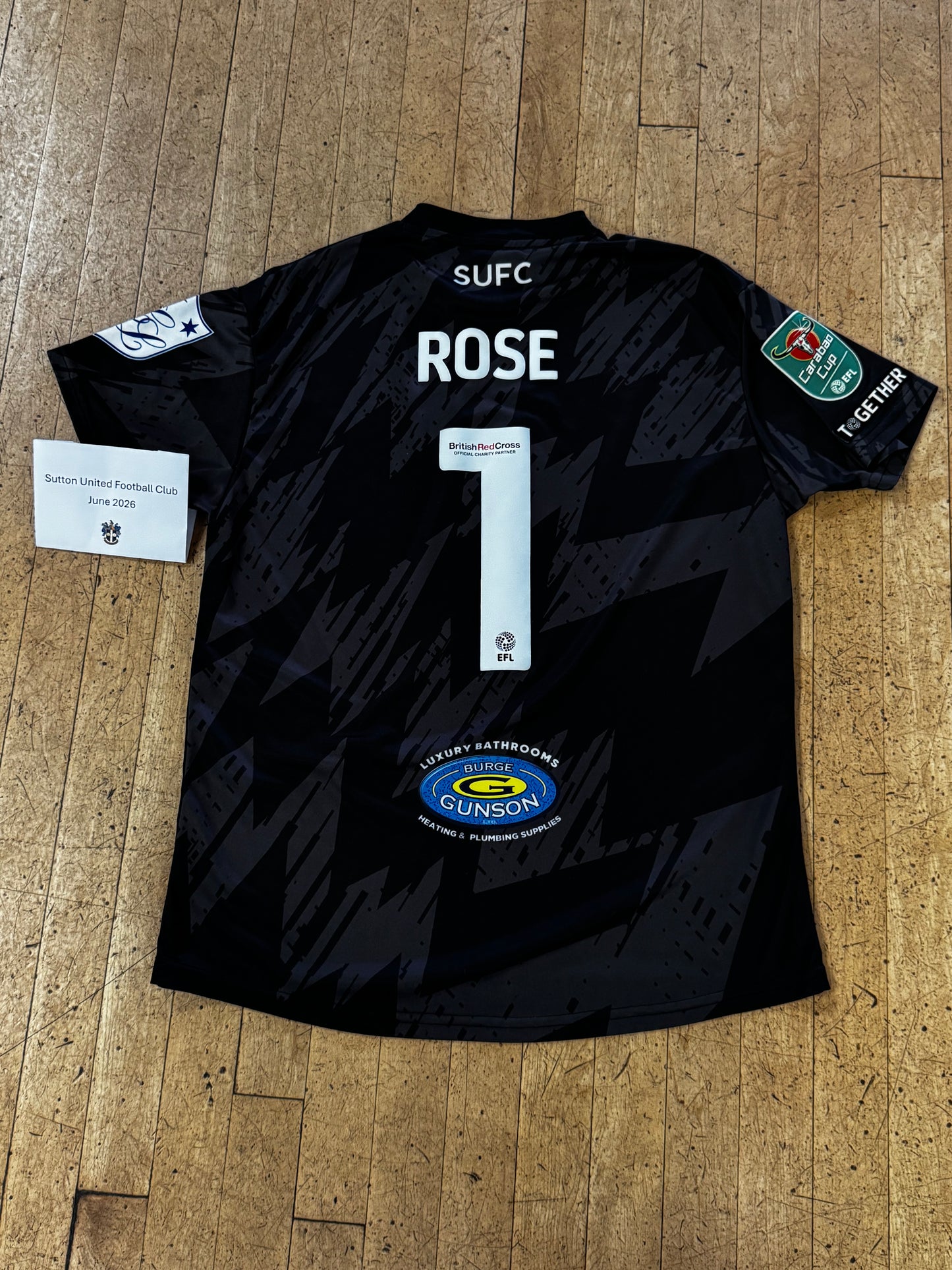 Jack Rose Black GK Shirt 2023-2024, Carabao Cup