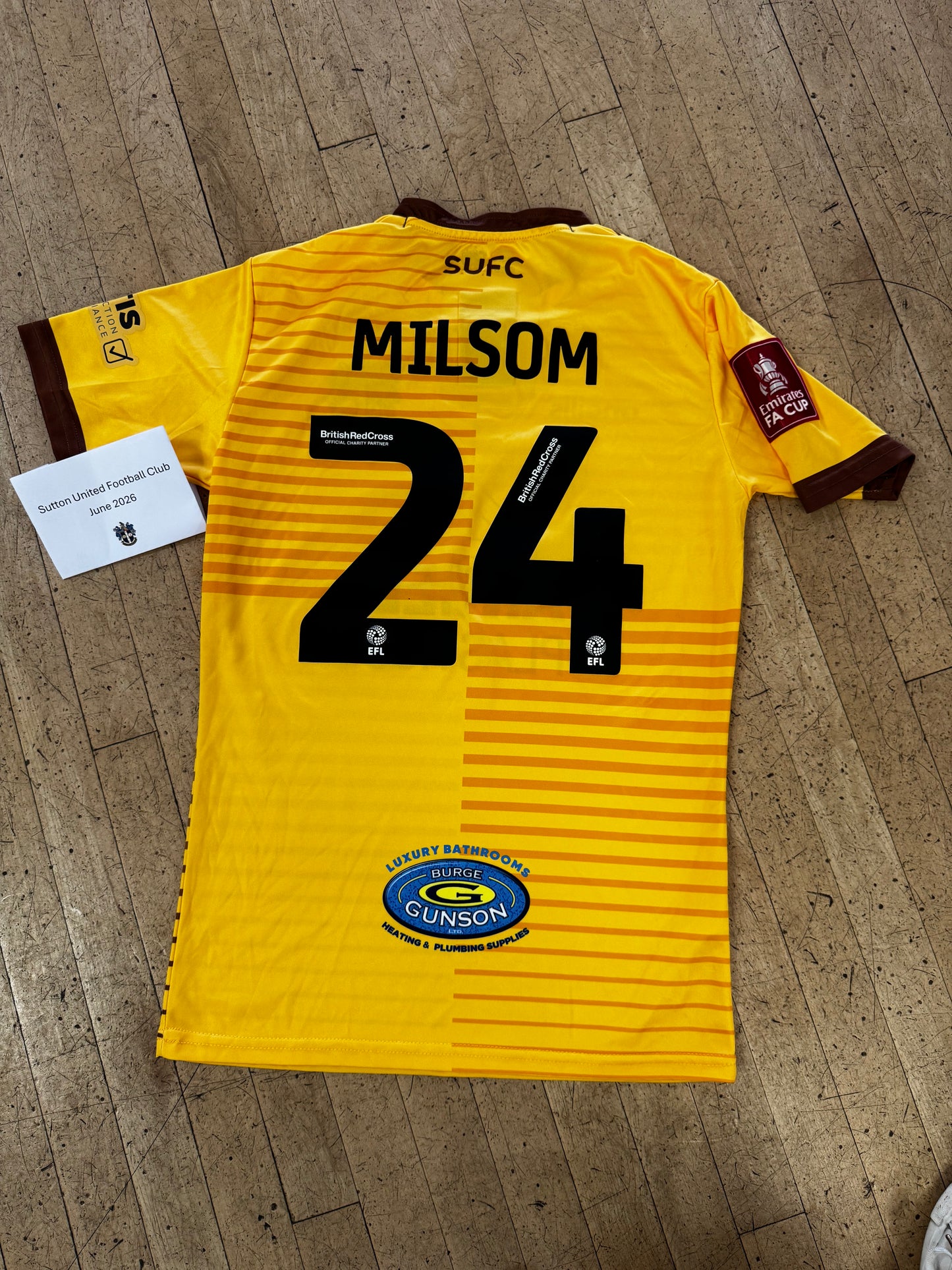 Rob Milsom Home Shirt 2022-2023, FA Cup