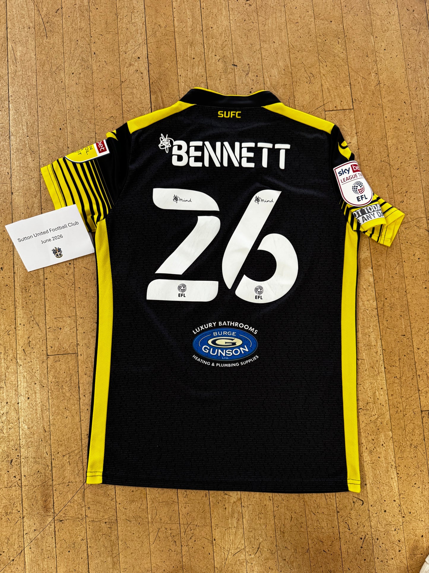 Richie Bennett Black Away Shirt 2021-2022