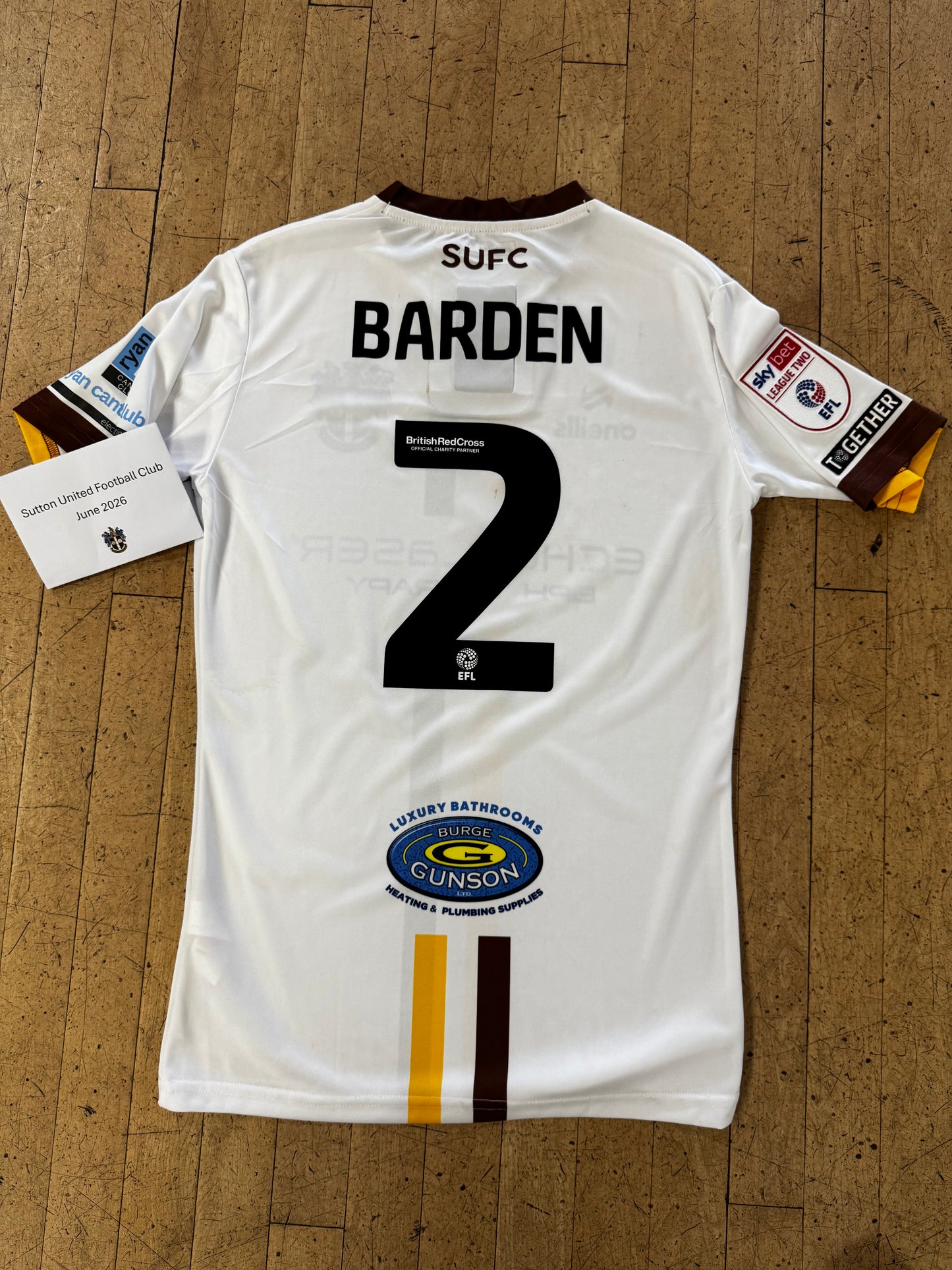 Jon Barden White Away Shirt - 2023-2024