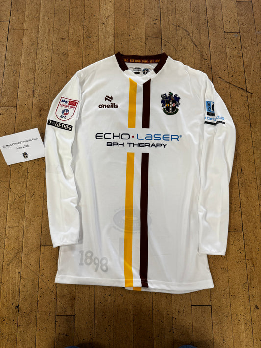 Lee Angol White Away Shirt 2023-2024 - Long Sleeve