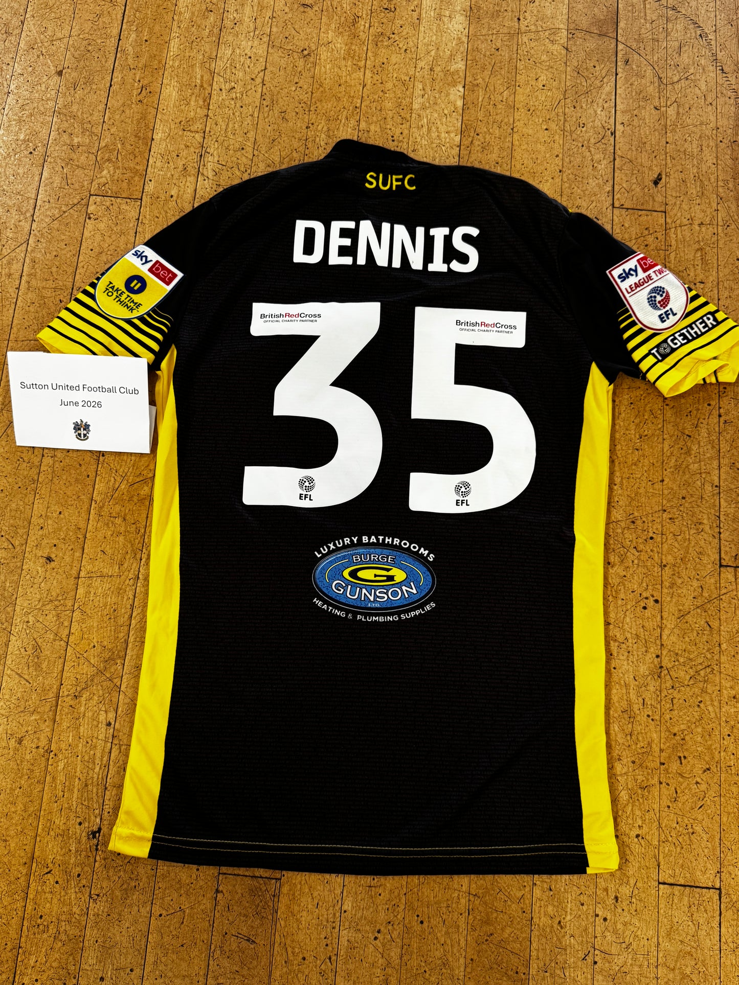 Matthew Dennis Black Away Shirt 2022-2023