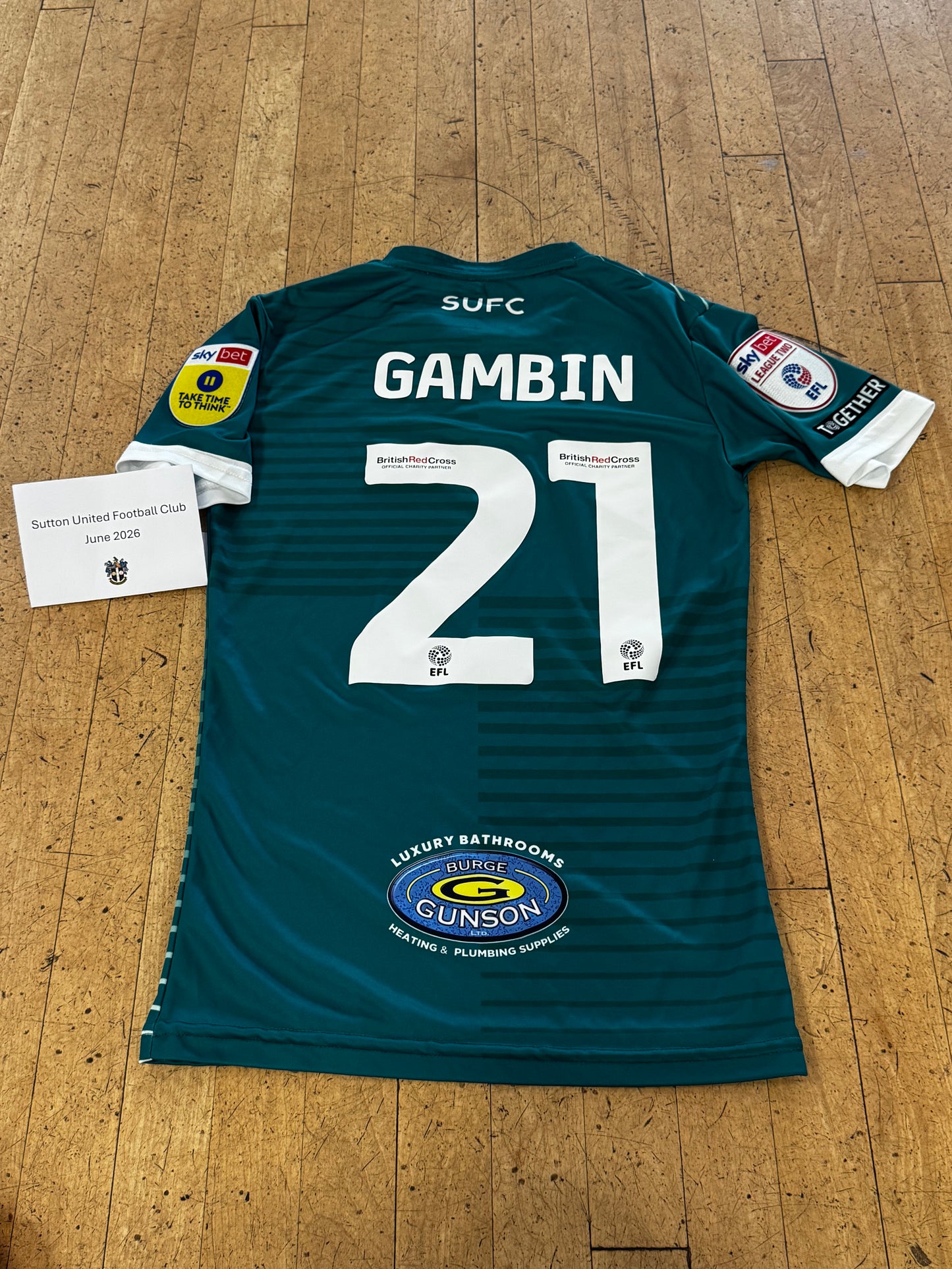 Luke Gambin Green Away Shirt 2022-2023