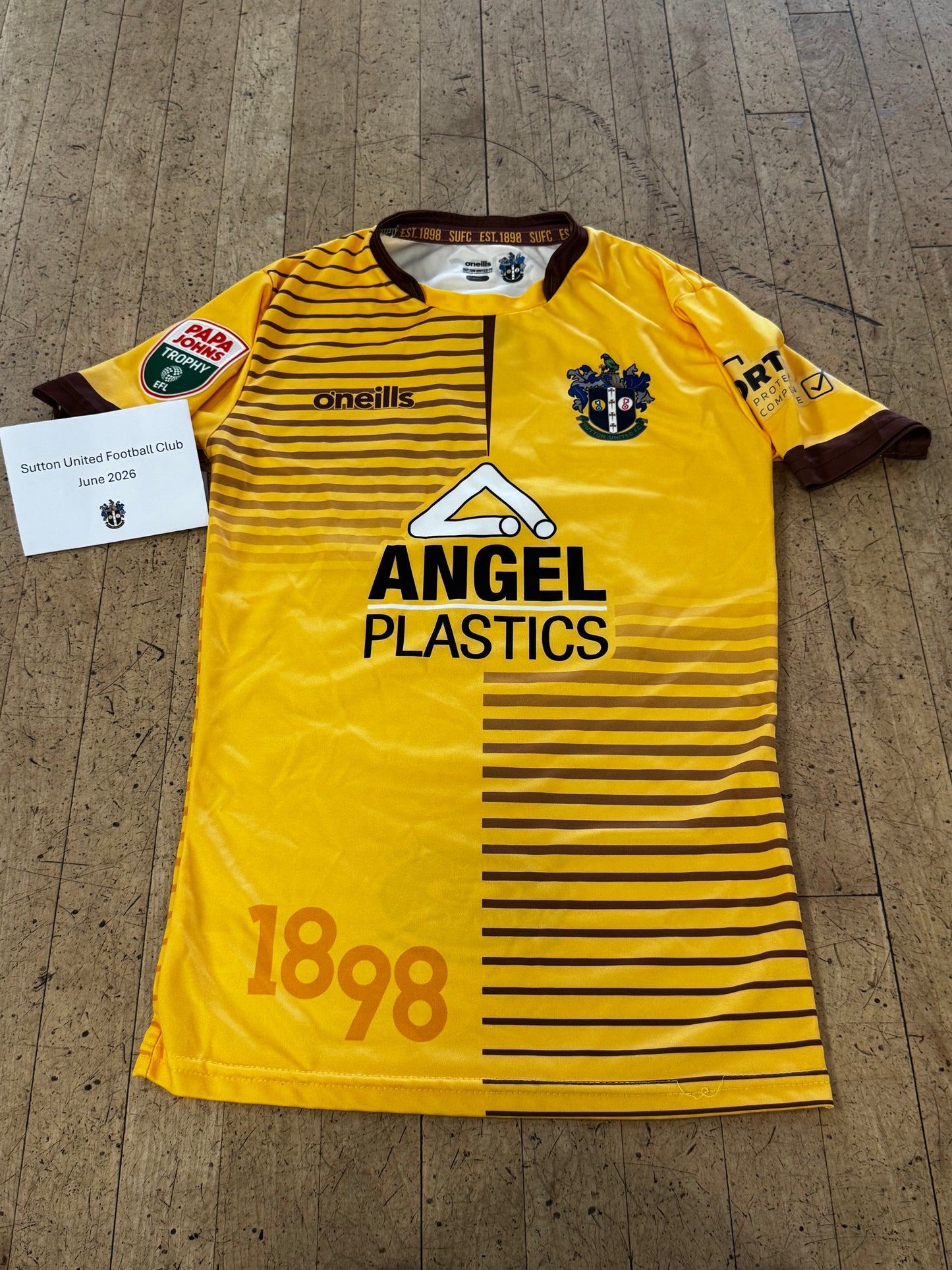 Luke Gambin Home Shirt 2022-2023, Papa John's Trophy