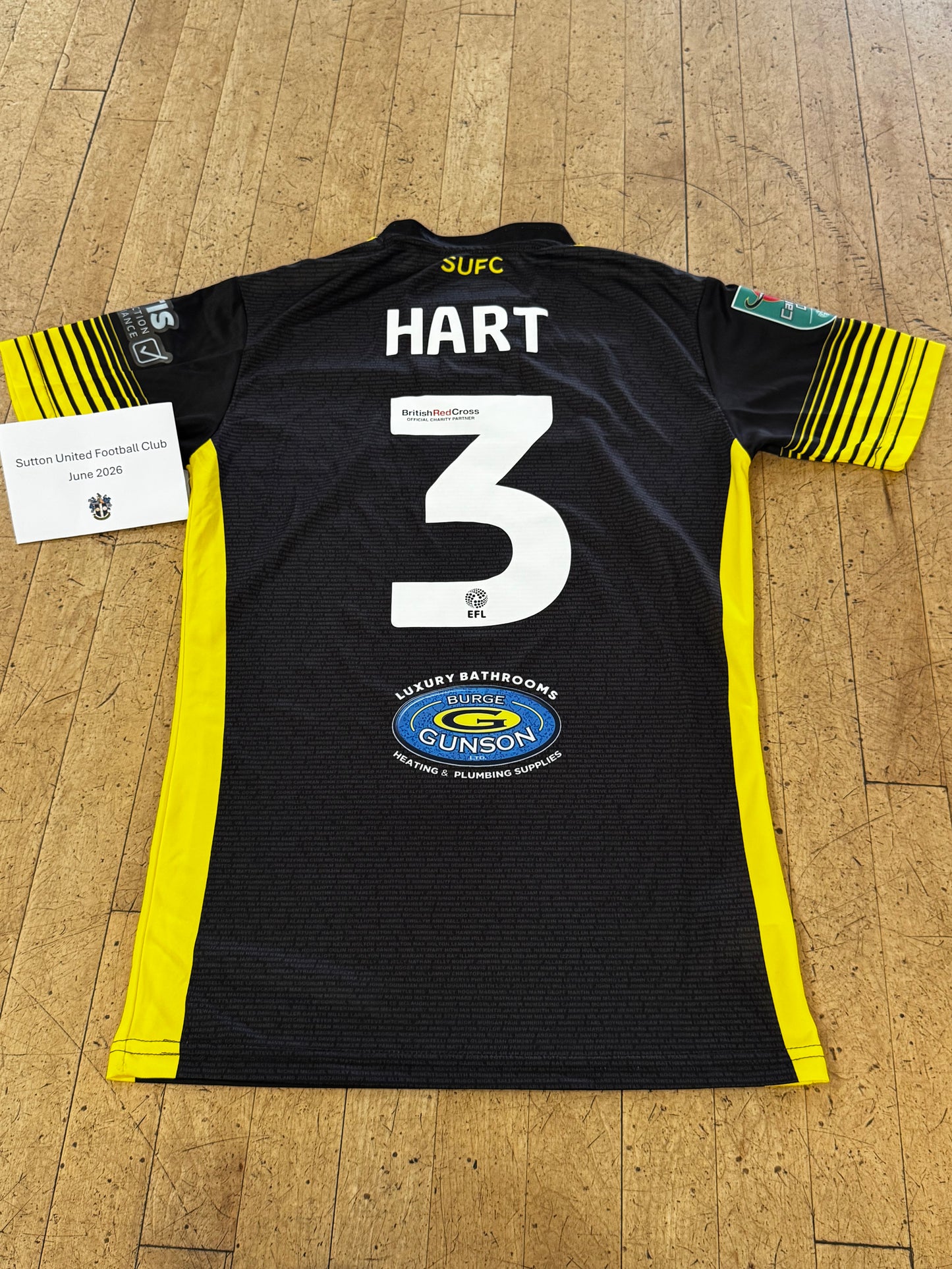 Sam Hart Black Away Shirt 2022-2023, Carabao Cup