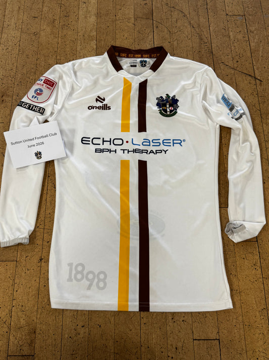 Sam Hart White Away Shirt 2023-2024