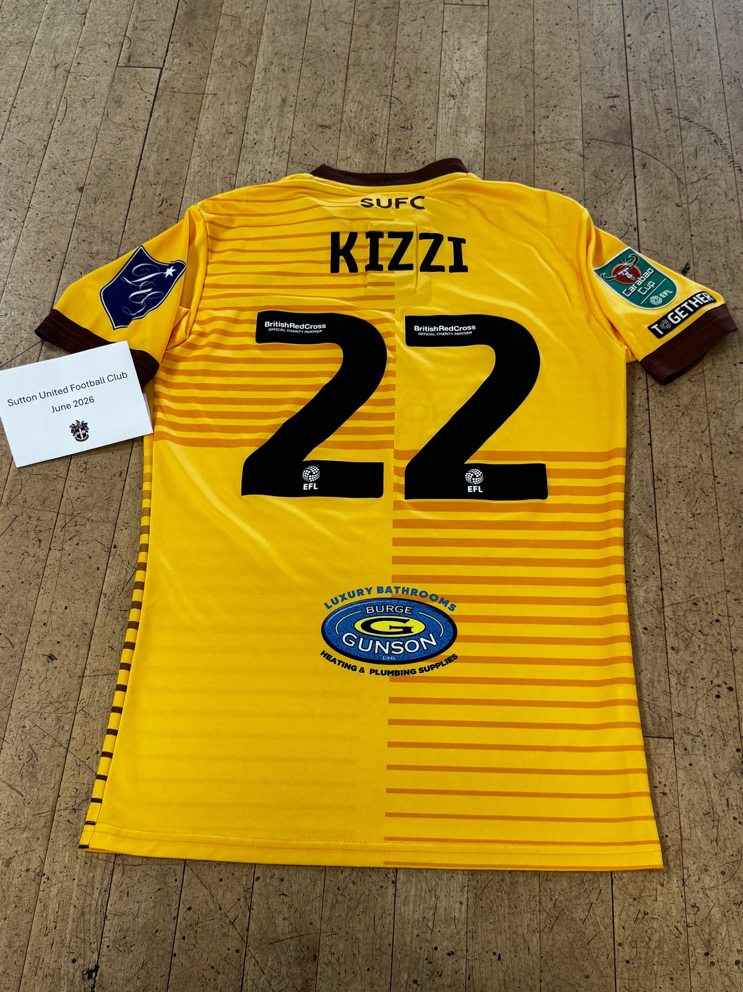 Joe Kizzi Home Shirt 2023-2024, Carabao Cup