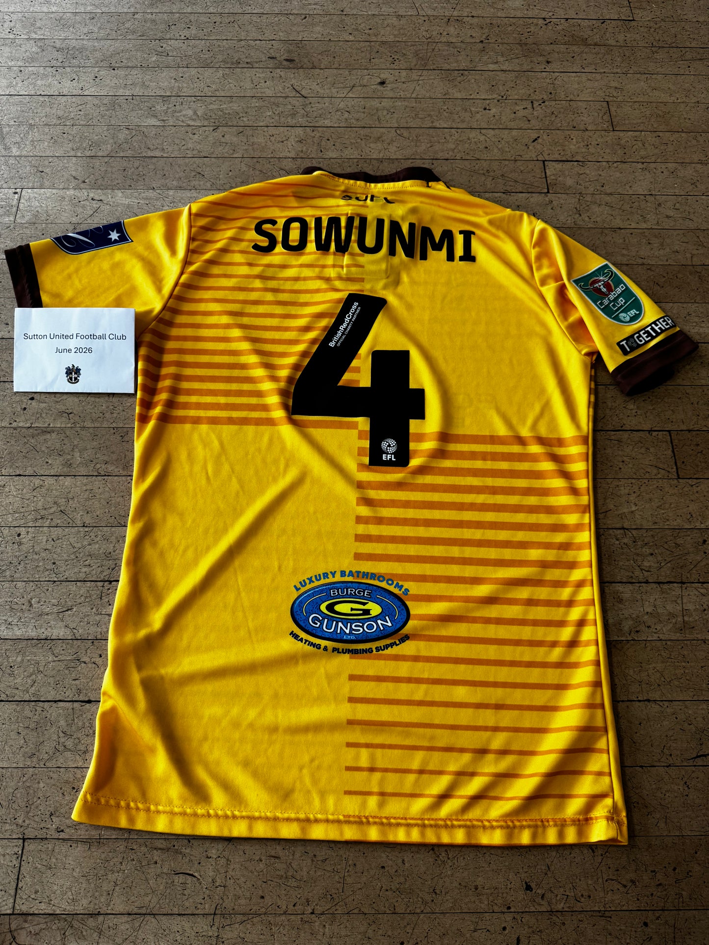 Omar Sowumni Home Shirt 2023-2024, Carabao Cup