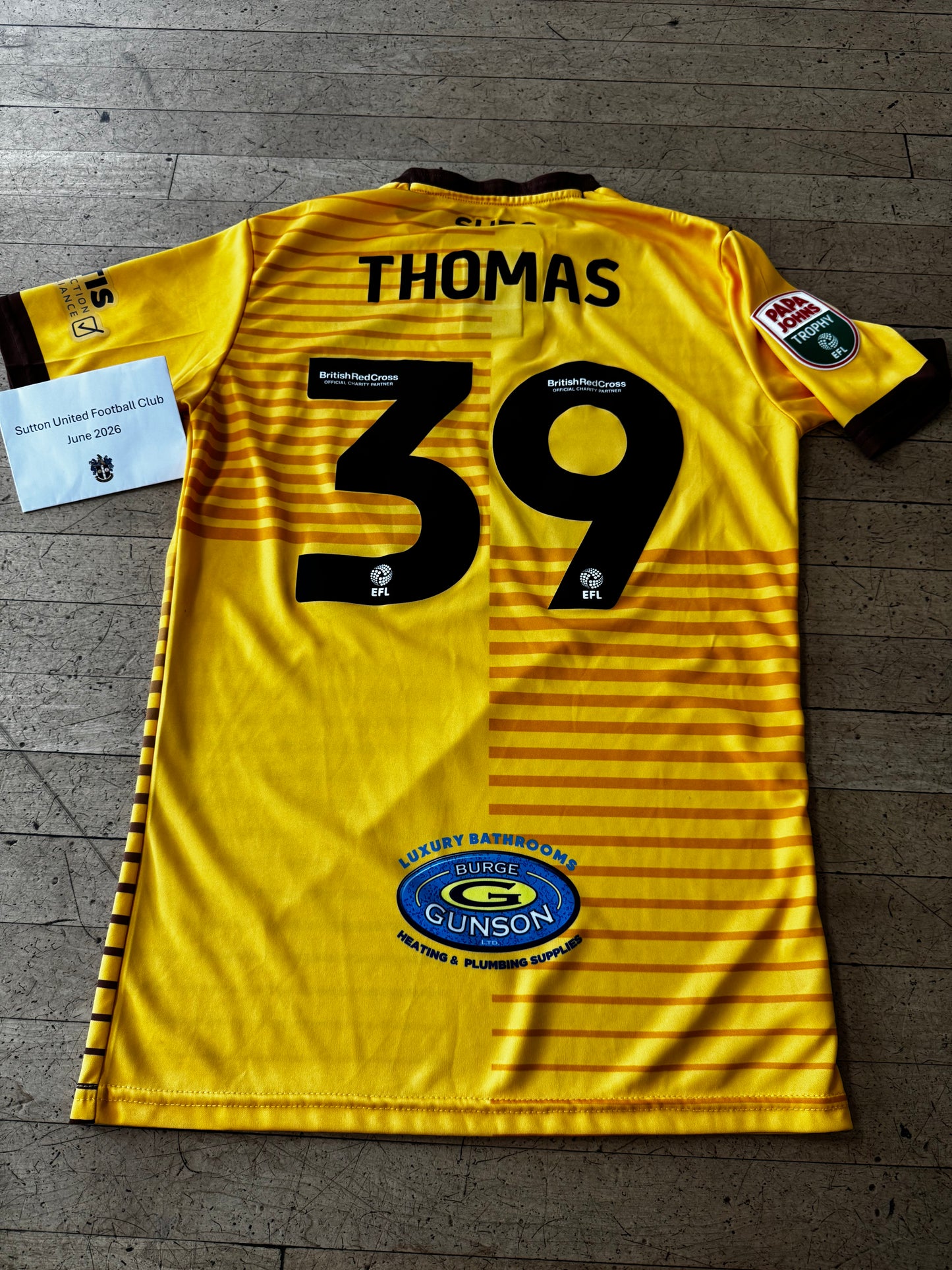 Kwame Thomas Home Shirt 2022-2023, Papa John's Trophy