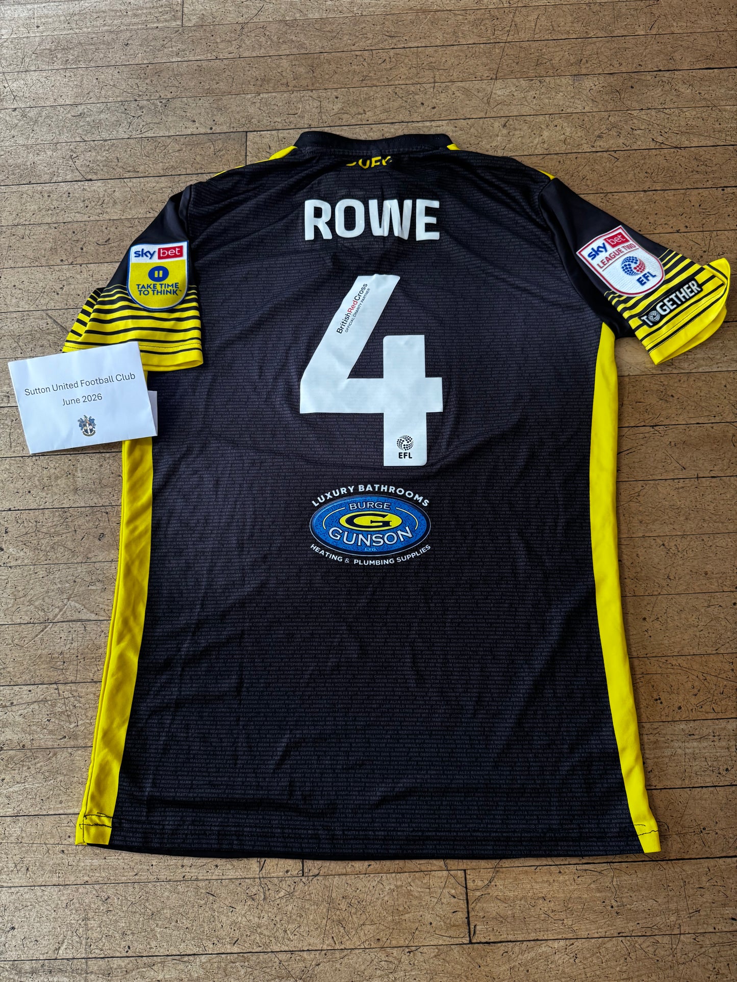 Coby Rowe Black Away Shirt 2022-2023