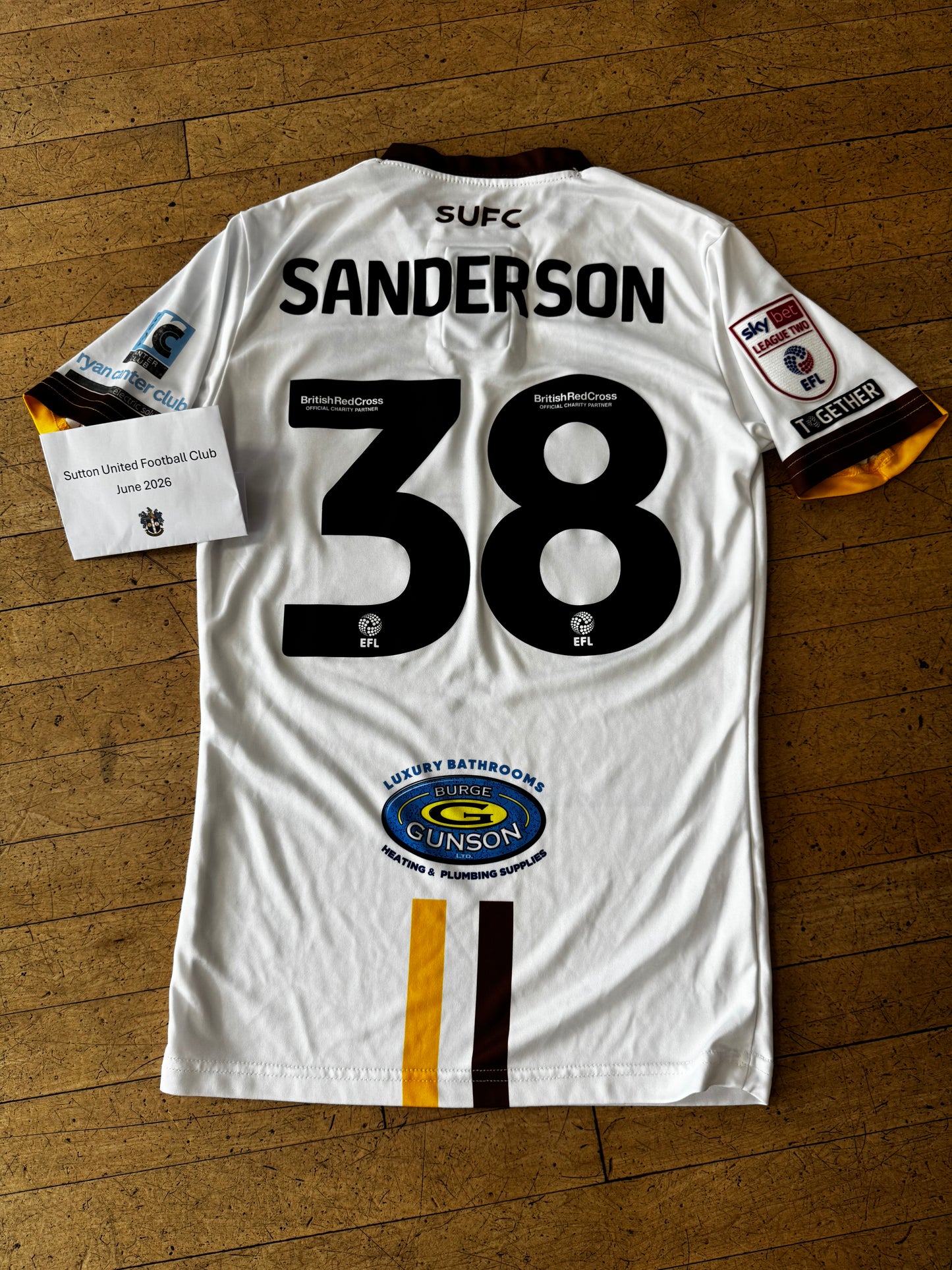 Ollie Sanderson White Away Shirt 2023-2024