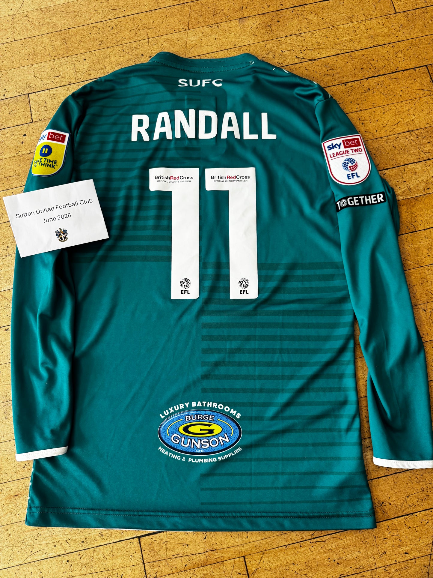 Will Randall Green Away Shirt Long Sleeve 2022-2023