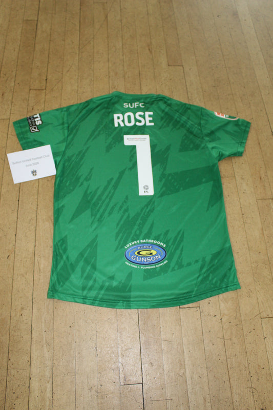 Jack Rose Green GK Shirt 2022-2023, Papa John's Trophy